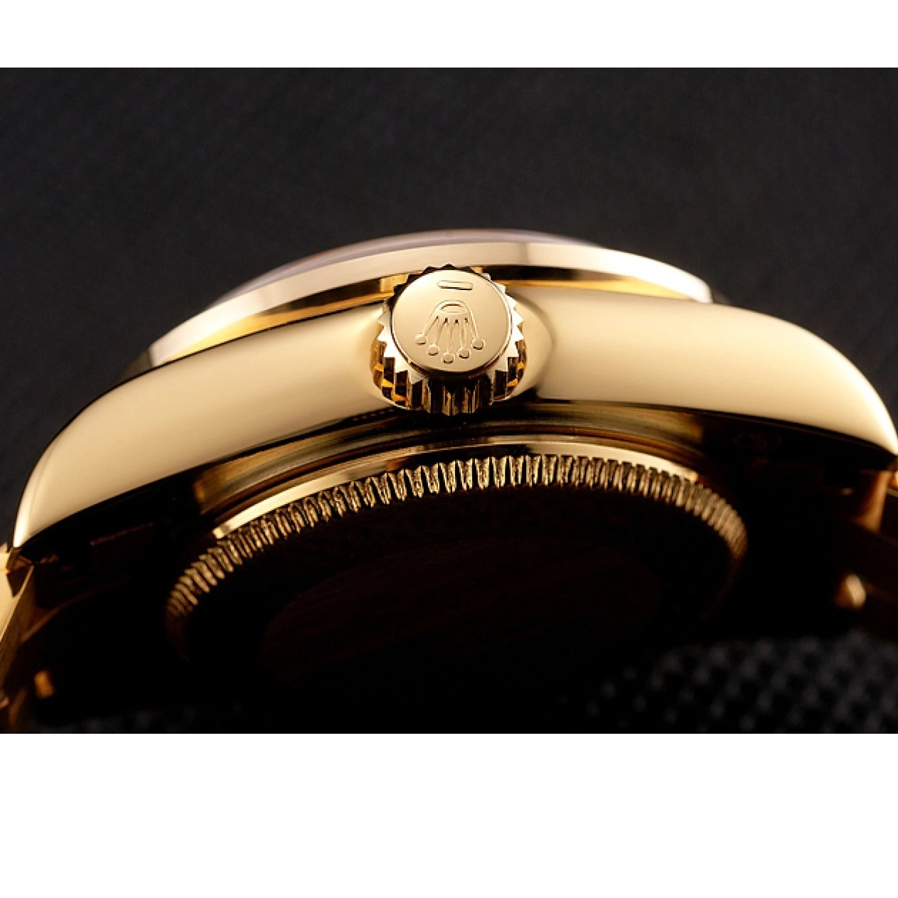 Aaa fake watches Gold Bezel Swiss Rolex Bracelet 1454095 Diamond Dial Lady-Datejust Champagne 0801
